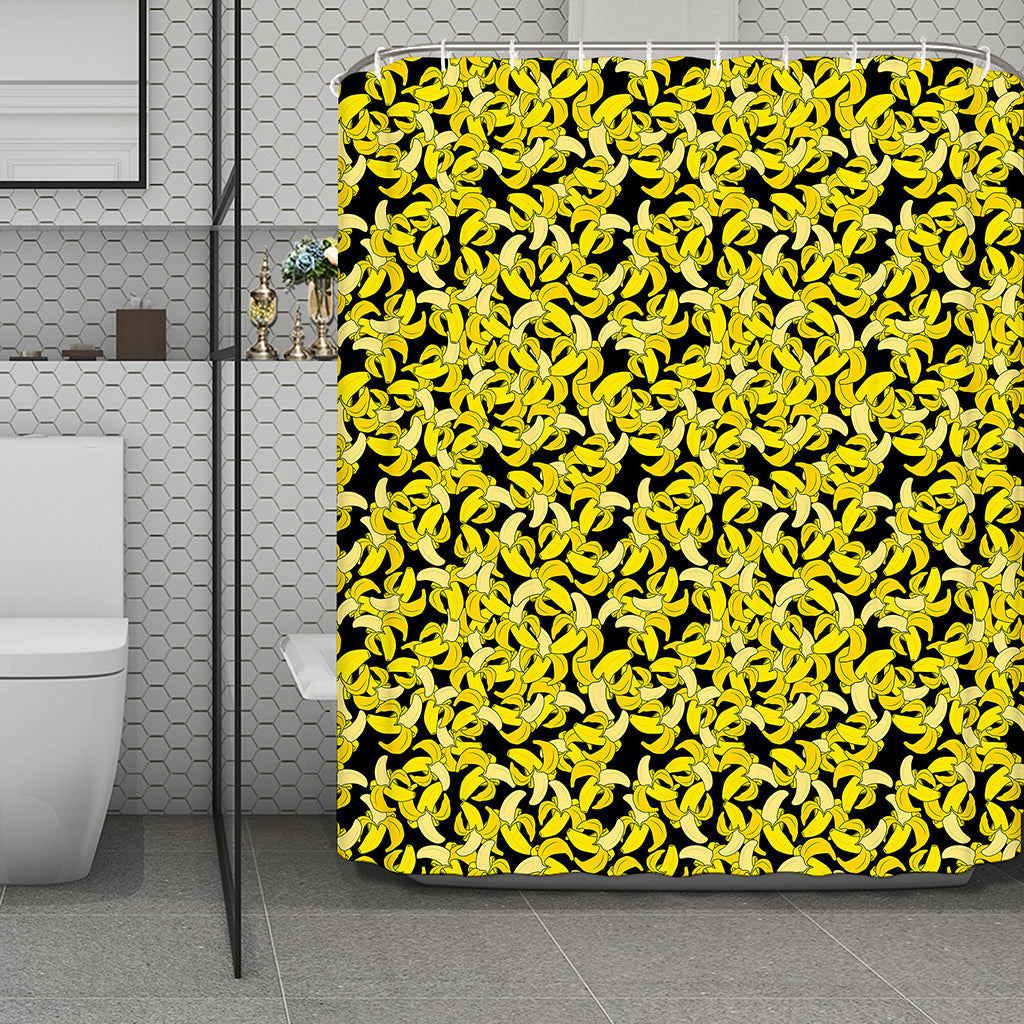 Peeled Banana Pattern Print Polyester Shower Curtain