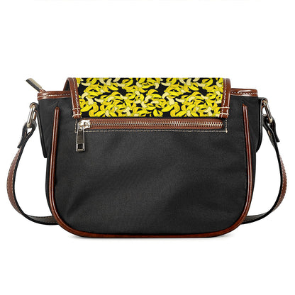 Peeled Banana Pattern Print Saddle Bag