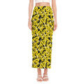Peeled Banana Pattern Print Side Slit Maxi Skirt