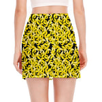 Peeled Banana Pattern Print Side Slit Mini Skirt