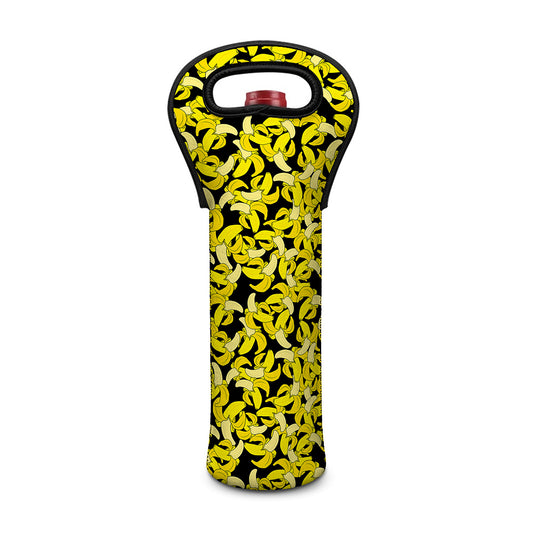 Peeled Banana Pattern Print Single Neoprene Wine Tote