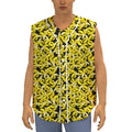 Peeled Banana Pattern Print Sleeveless Baseball Jersey