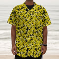 Peeled Banana Pattern Print Textured Short Sleeve Shirt