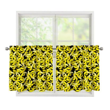 Peeled Banana Pattern Print Tier Curtains