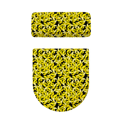 Peeled Banana Pattern Print Toilet Lid And Tank Cover Set