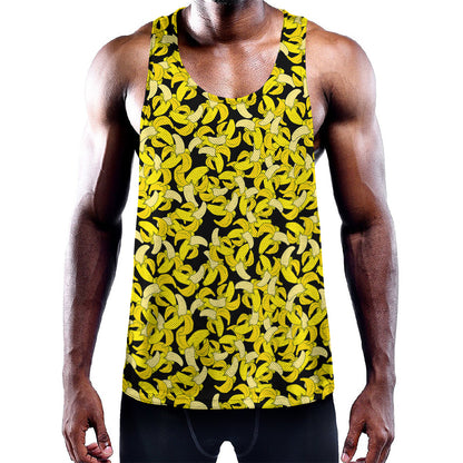 Peeled Banana Pattern Print Training Tank Top