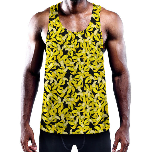 Peeled Banana Pattern Print Training Tank Top