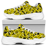 Peeled Banana Pattern Print White Chunky Shoes