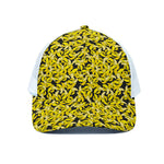 Peeled Banana Pattern Print White Mesh Trucker Cap