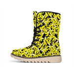 Peeled Banana Pattern Print Winter Boots