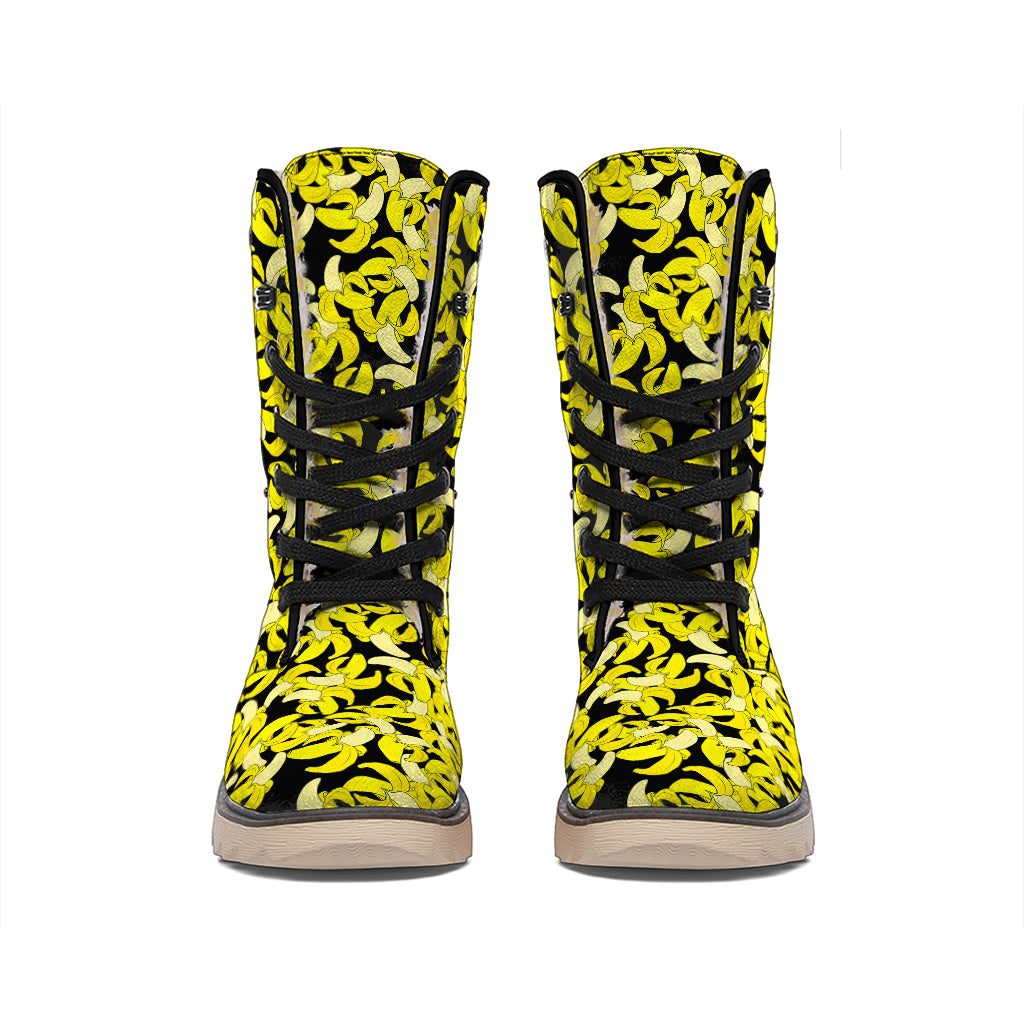 Peeled Banana Pattern Print Winter Boots
