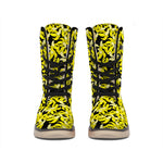 Peeled Banana Pattern Print Winter Boots