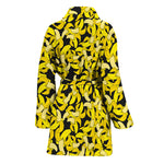 Peeled Banana Pattern Print Women's Bathrobe