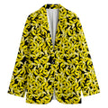 Peeled Banana Pattern Print Women's Blazer