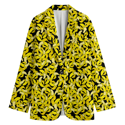 Peeled Banana Pattern Print Women's Blazer