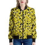 Peeled Banana Pattern Print Women's Bomber Jacket
