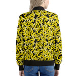 Peeled Banana Pattern Print Women's Bomber Jacket