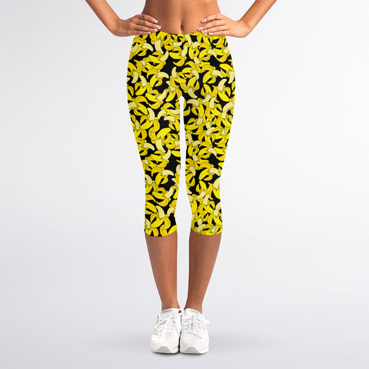 Peeled Banana Pattern Print Women's Capri Leggings