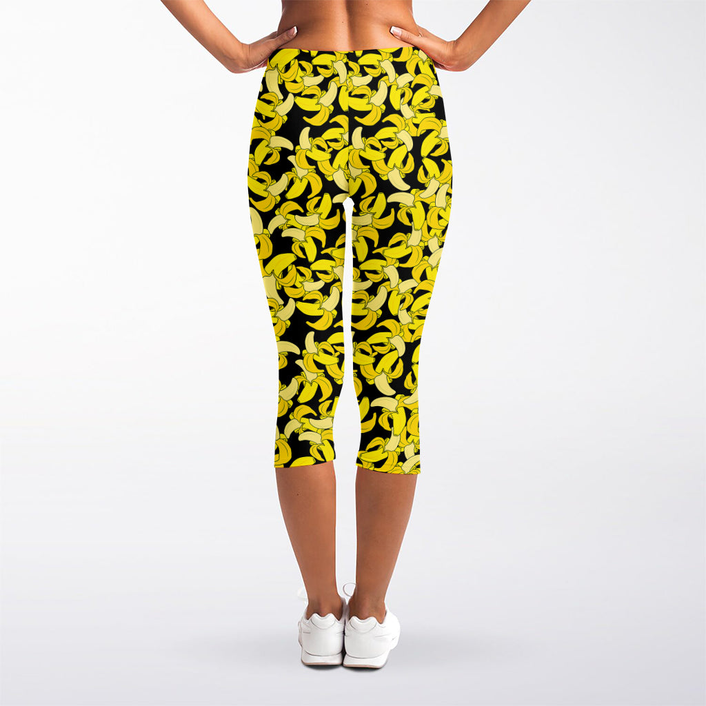 Peeled Banana Pattern Print Women's Capri Leggings