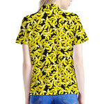 Peeled Banana Pattern Print Women's Polo Shirt
