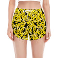 Peeled Banana Pattern Print Women's Split Running Shorts