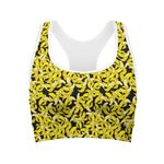 Peeled Banana Pattern Print Women's Sports Bra