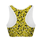 Peeled Banana Pattern Print Women's Sports Bra