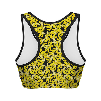 Peeled Banana Pattern Print Women's Sports Bra