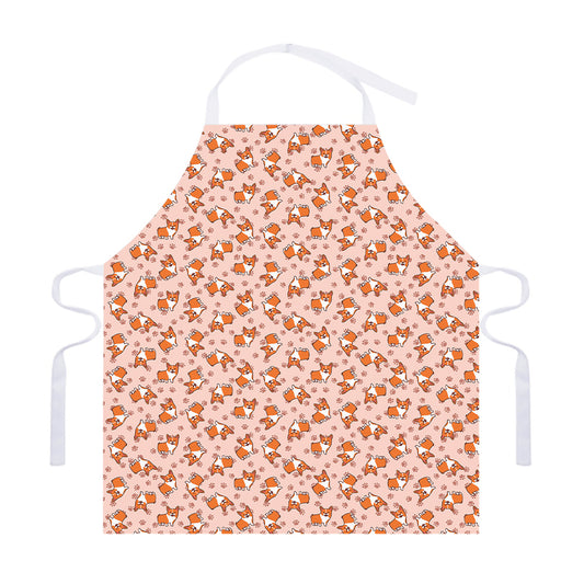 Pembroke Welsh Corgi Pattern Print Adjustable Apron