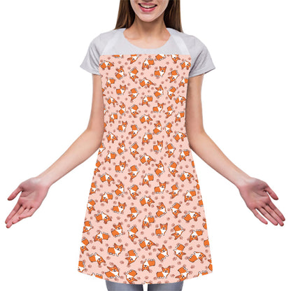 Pembroke Welsh Corgi Pattern Print Adjustable Apron