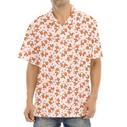 Pembroke Welsh Corgi Pattern Print Aloha Shirt