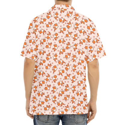 Pembroke Welsh Corgi Pattern Print Aloha Shirt
