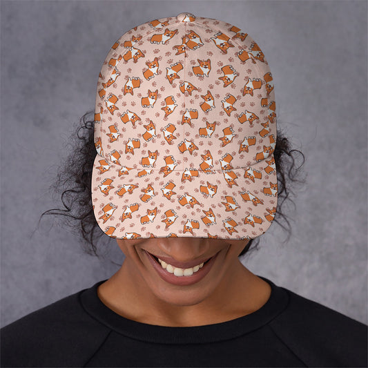 Pembroke Welsh Corgi Pattern Print Baseball Cap