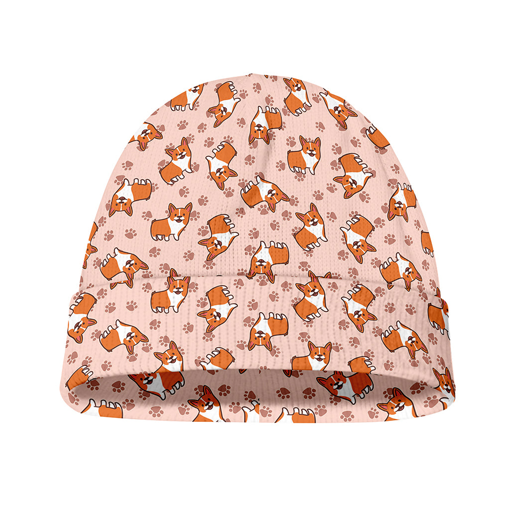 Pembroke Welsh Corgi Pattern Print Beanie