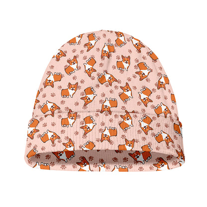Pembroke Welsh Corgi Pattern Print Beanie