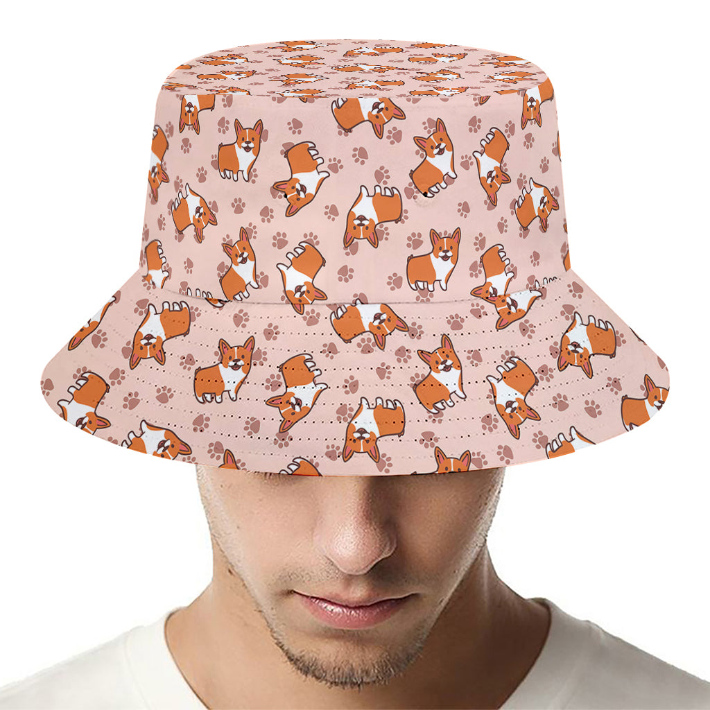 Pembroke Welsh Corgi Pattern Print Bucket Hat