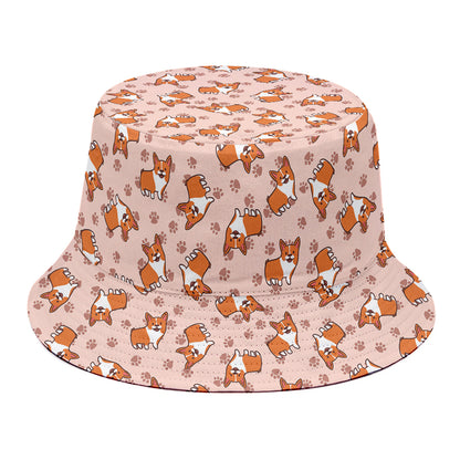 Pembroke Welsh Corgi Pattern Print Bucket Hat