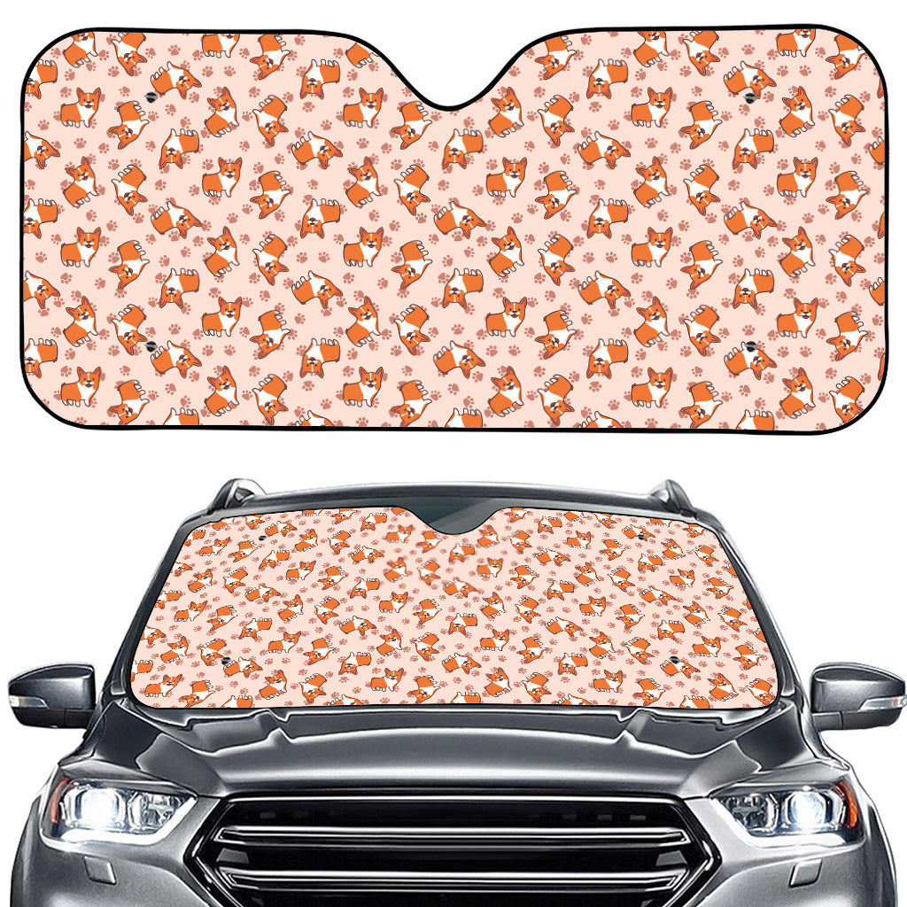 Pembroke Welsh Corgi Pattern Print Car Windshield Sun Shade