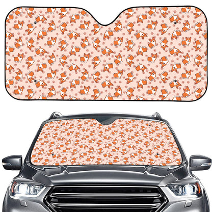 Pembroke Welsh Corgi Pattern Print Car Windshield Sun Shade