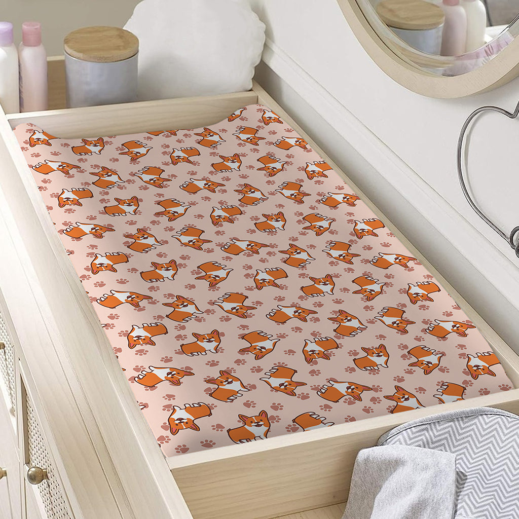Pembroke Welsh Corgi Pattern Print Changing Pad Cover