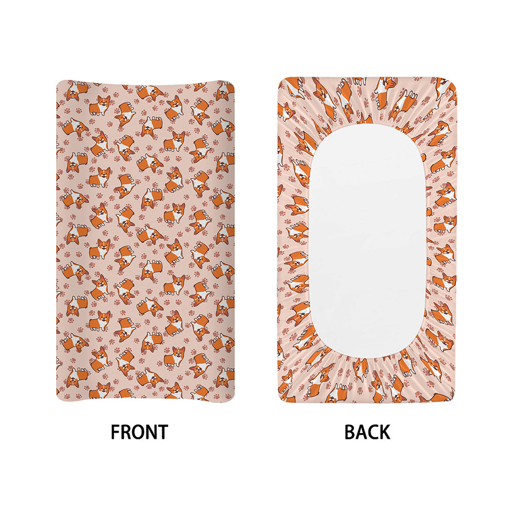 Pembroke Welsh Corgi Pattern Print Changing Pad Cover