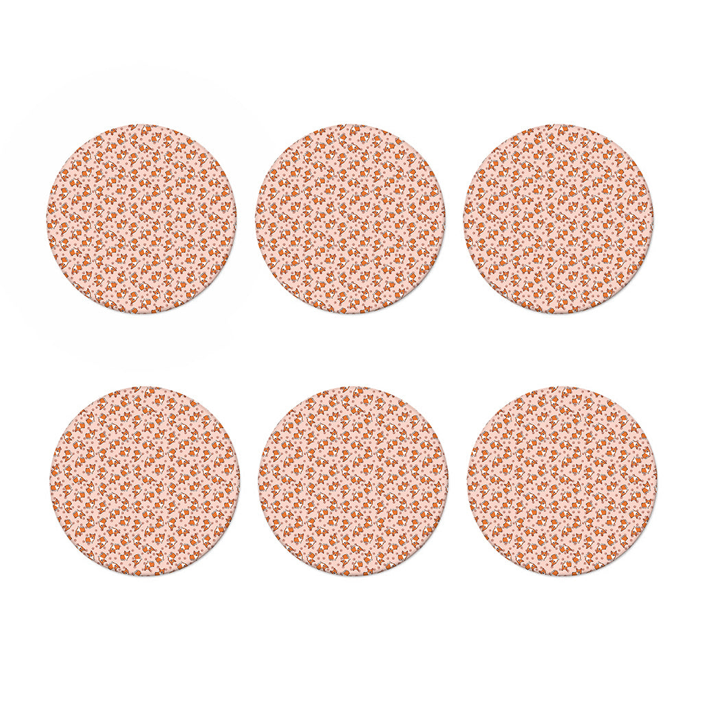 Pembroke Welsh Corgi Pattern Print Coaster Set