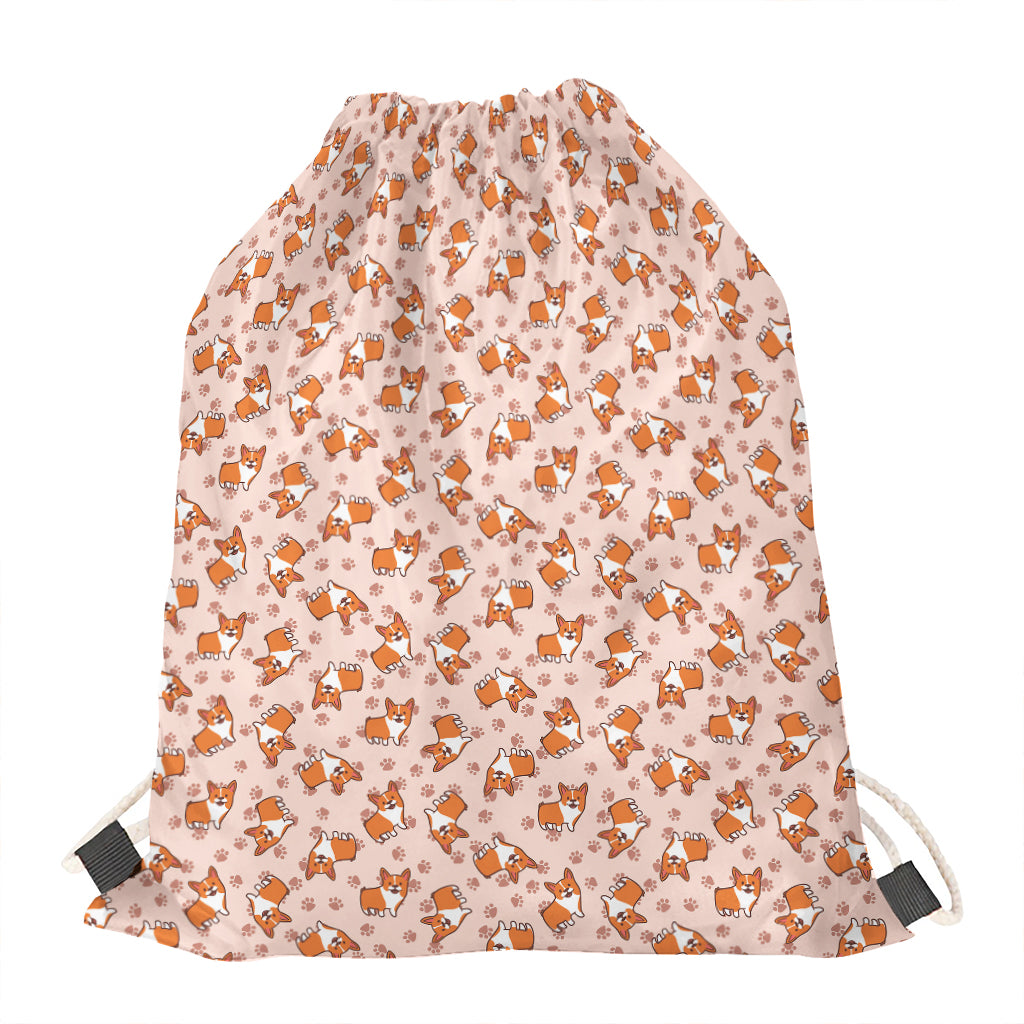 Pembroke Welsh Corgi Pattern Print Drawstring Bag