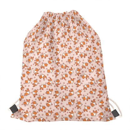 Pembroke Welsh Corgi Pattern Print Drawstring Bag