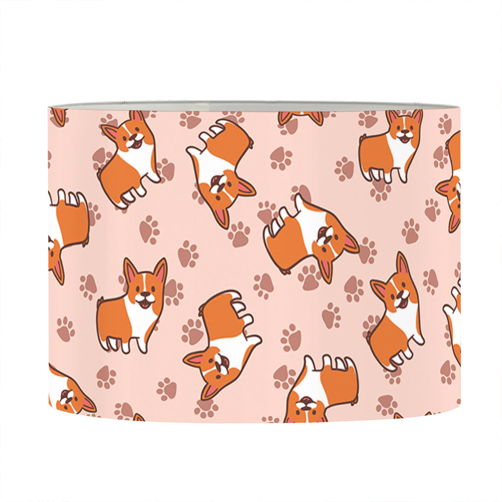 Pembroke Welsh Corgi Pattern Print Drum Lamp Shade