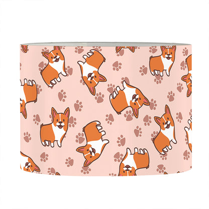 Pembroke Welsh Corgi Pattern Print Drum Lamp Shade