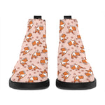 Pembroke Welsh Corgi Pattern Print Flat Ankle Boots