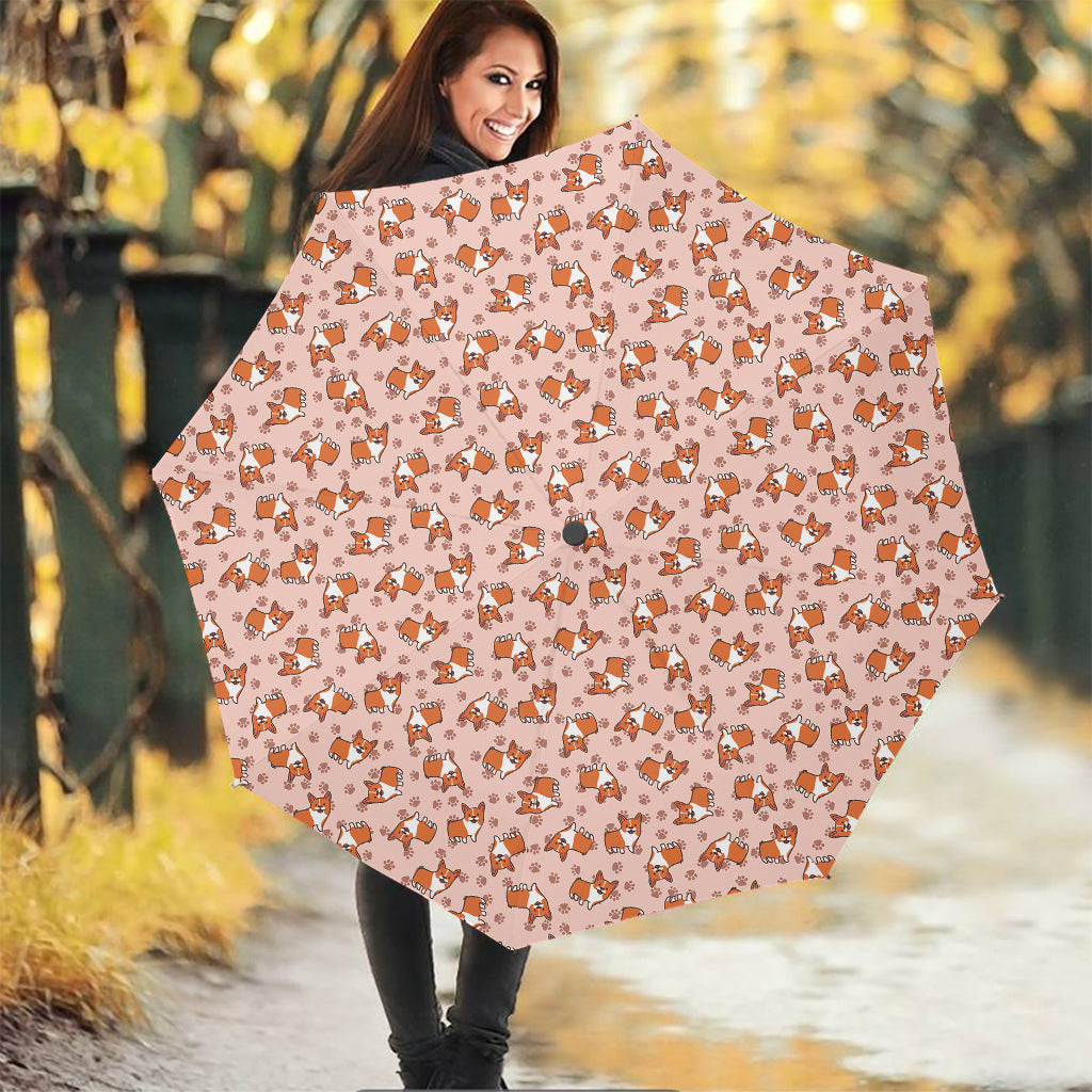 Pembroke Welsh Corgi Pattern Print Foldable Umbrella