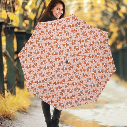 Pembroke Welsh Corgi Pattern Print Foldable Umbrella