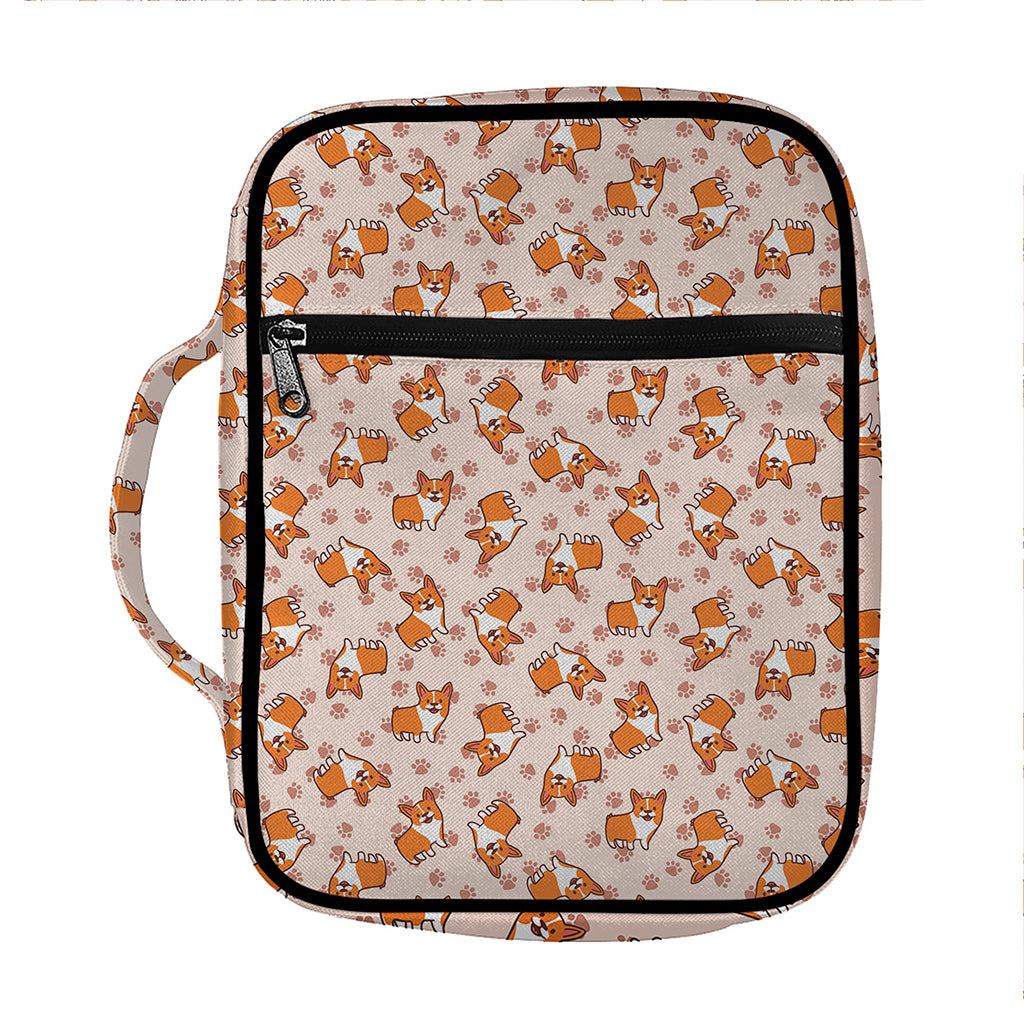 Pembroke Welsh Corgi Pattern Print Front Pocket Bible Bag